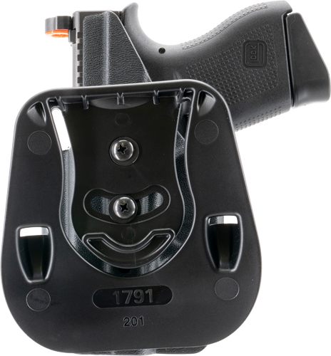 1791 Gunleather TACPDHOWBG43XMOSBLKR Tactical Kydex OWB Black Paddle Compat view 2