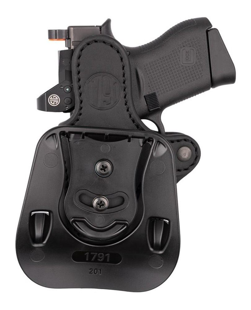 1791 Gunleather Orpdhcsblr Paddle Holster Optic Ready OWB Size Compact Blac view 3