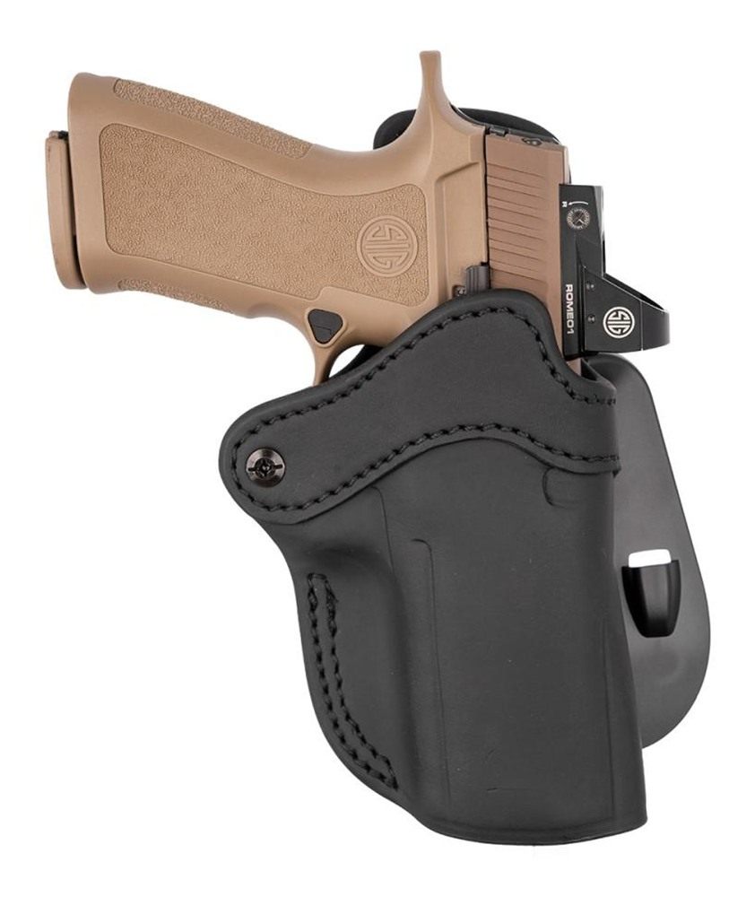 1791 Gunleather ORPDH24SBLR BH2.4 Optic Ready OWB 2.4 Stealth Black Leather view 2