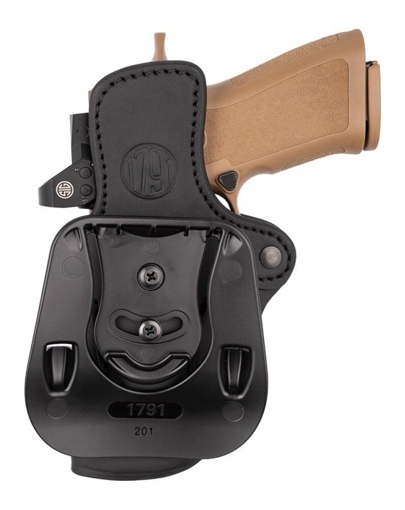 1791 Gunleather ORPDH24SBLR BH2.4 Optic Ready OWB 2.4 Stealth Black Leather view 3