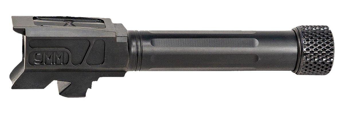 Faxon Firearms GB910N43SGQT Match Series  9mm Luger Compatible w/Glock 43/43X, Fluted Threaded Black Nitride Stainless Steel