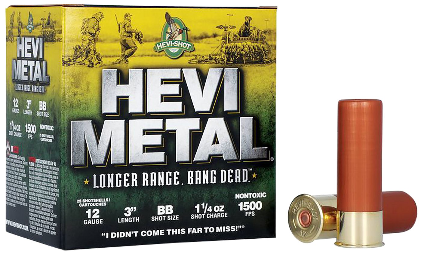 Hevi-Metal HS38088 Longer Range 12 Gauge 3in 1 1/4oz BBShot 25 Per Box/10 C