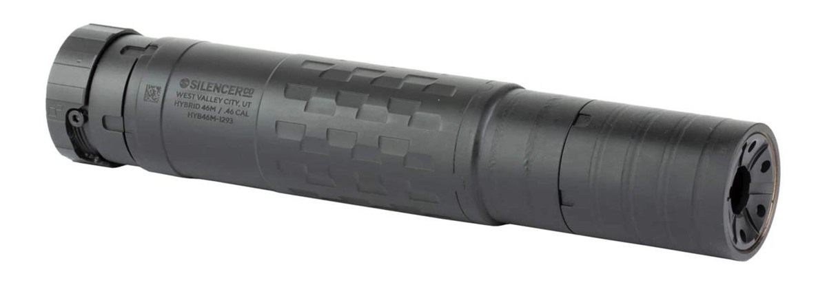 SilencerCo Hybrid 46M Centerfire Rifle Suppressor 9mm to 45 ACP Stainless S view 2