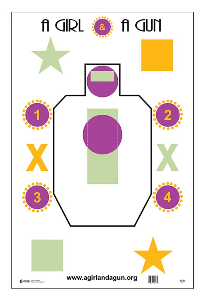 Action Target AGG100 Training A Girl A Gun Idpa Silhouette Paper 23in x 35i