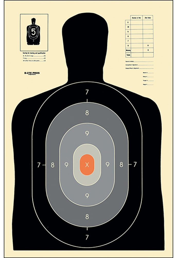 Action Target B27EPROS100 Qualification Pros Silhouette Paper Hanging 23in