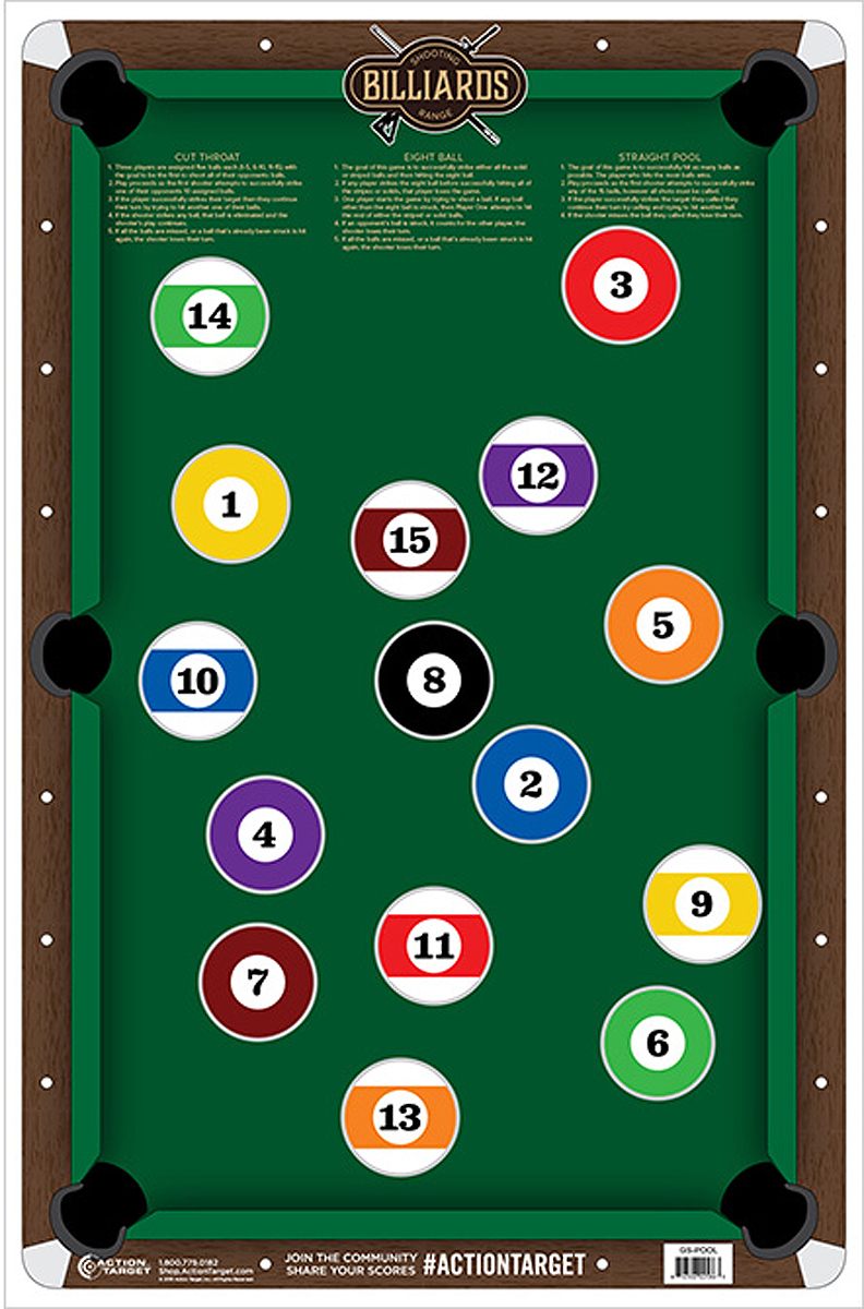 Action Target GSPOOL100 Entertainment Pool Table Paper Hanging 23in x 35in