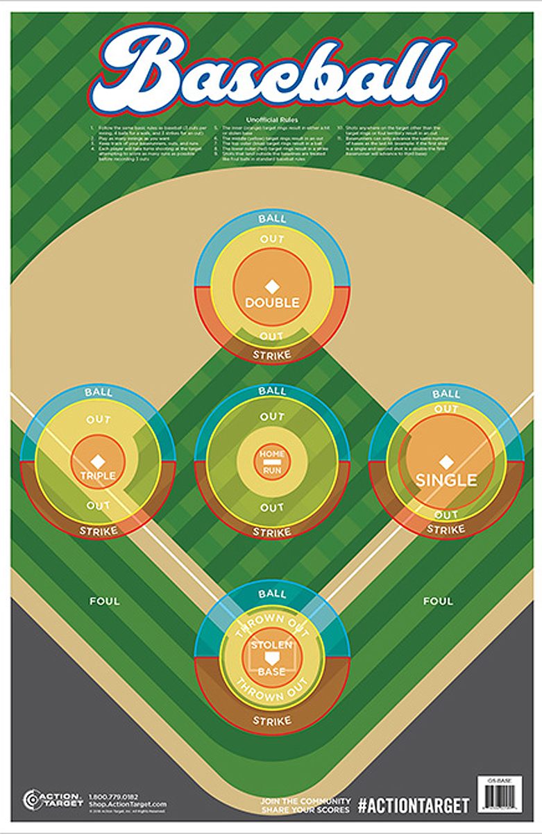 Action Target GSBASE100 Entertainment Ball Field Paper Hanging 23in x 35in