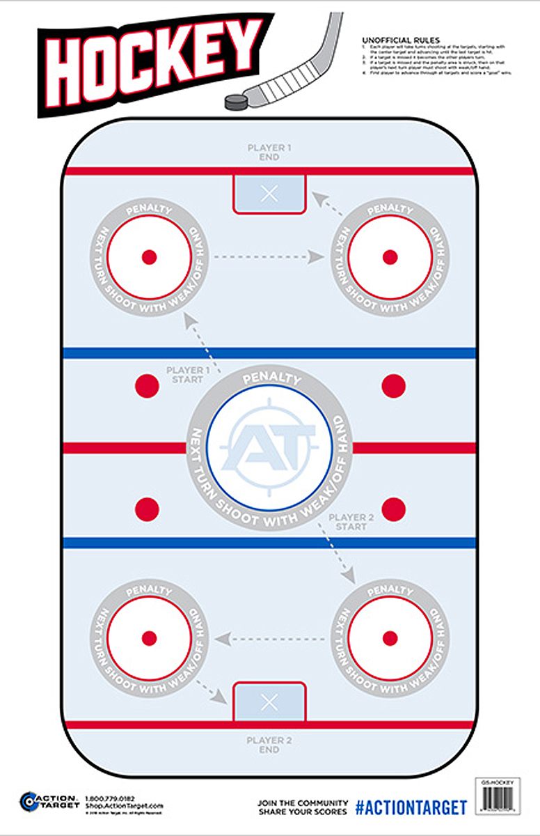 Action Target GSHOCKEY100 Entertainment Hockey Paper Hanging 23in x 35in Bl