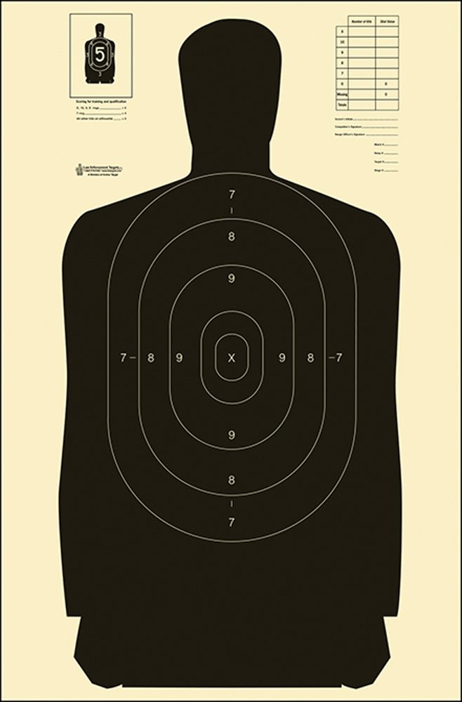 Action Target B27SBLACK100 Qualification Standard Silhouette Heavy Paper Ha