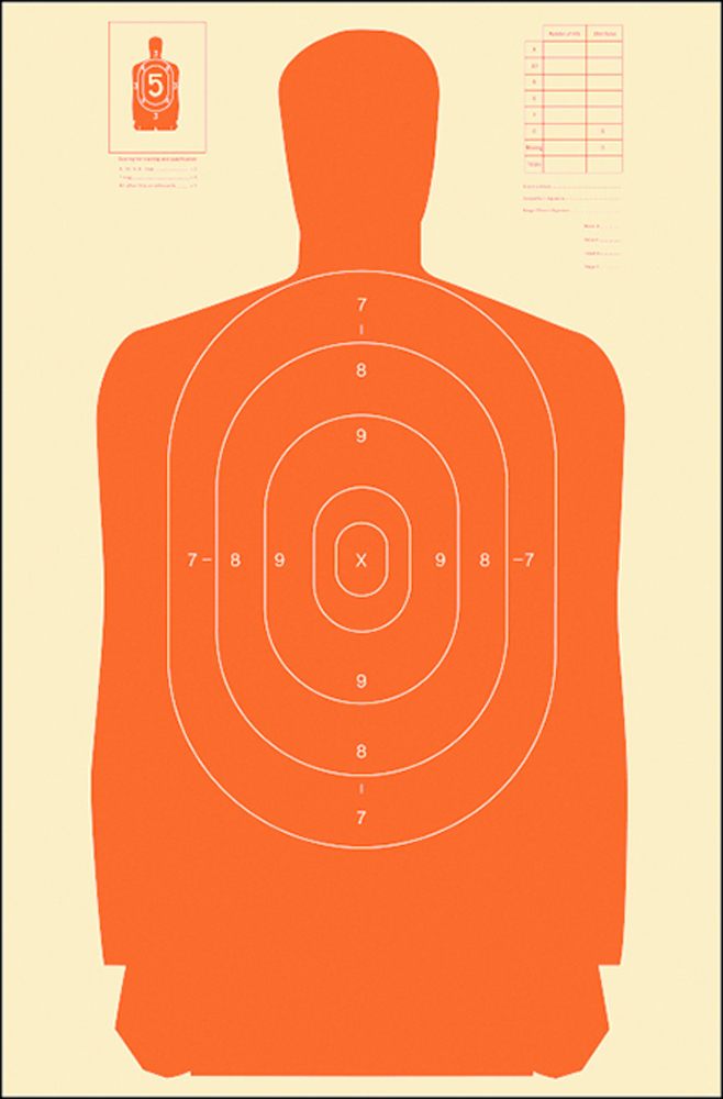 Action Target B27SORANGE100 Qualification Standard Silhouette Paper Hanging