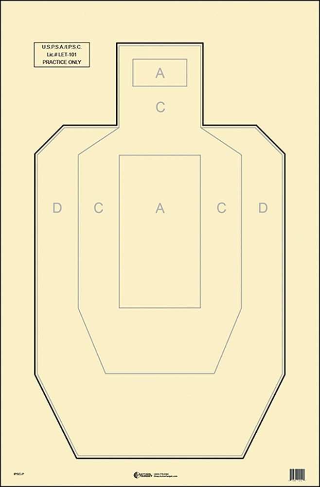 Action Target IPSCP100 Military IPSC/Uspsa Paper Hanging 23in x 35in Black/