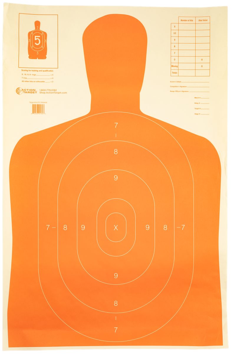 Action Target B27EORANGE Qualification Economy Silhouette Hanging Paper 23i