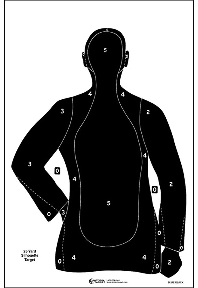 Action Target B21EBLACK100 Qualification Silhouette Paper 23in x 35in Black