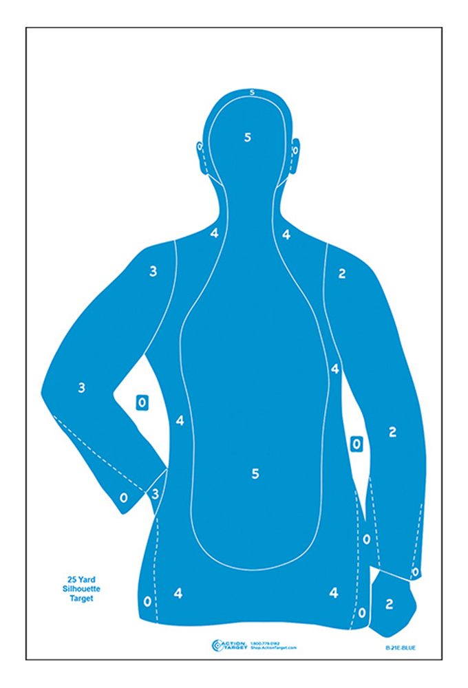 Action Target B21EBLUE100 Qualification Silhouette Paper Hanging 23in x 35i