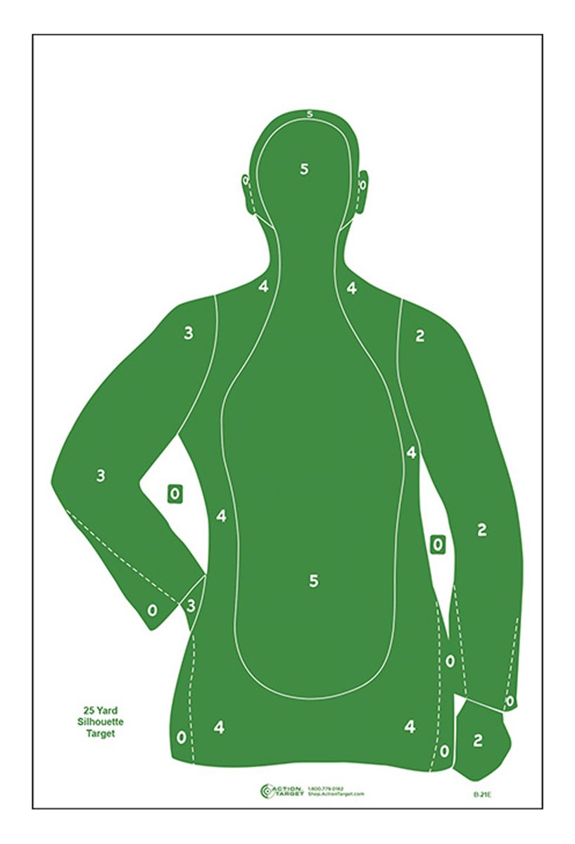 Action Target B21EGREEN100 Qualification Silhouette Paper Hanging 23in x 35