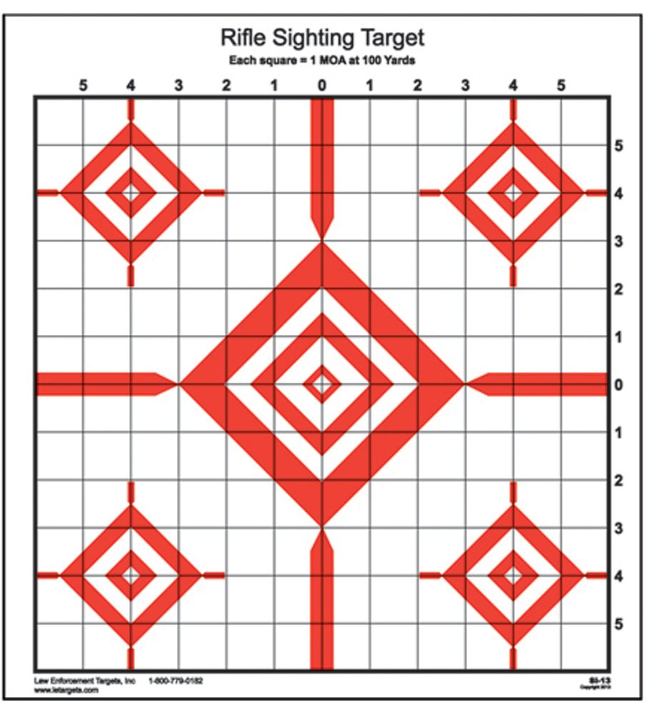 Action Target SI13100 Sighting Advanced Rifle Diamond Paper 100 yds 14in x