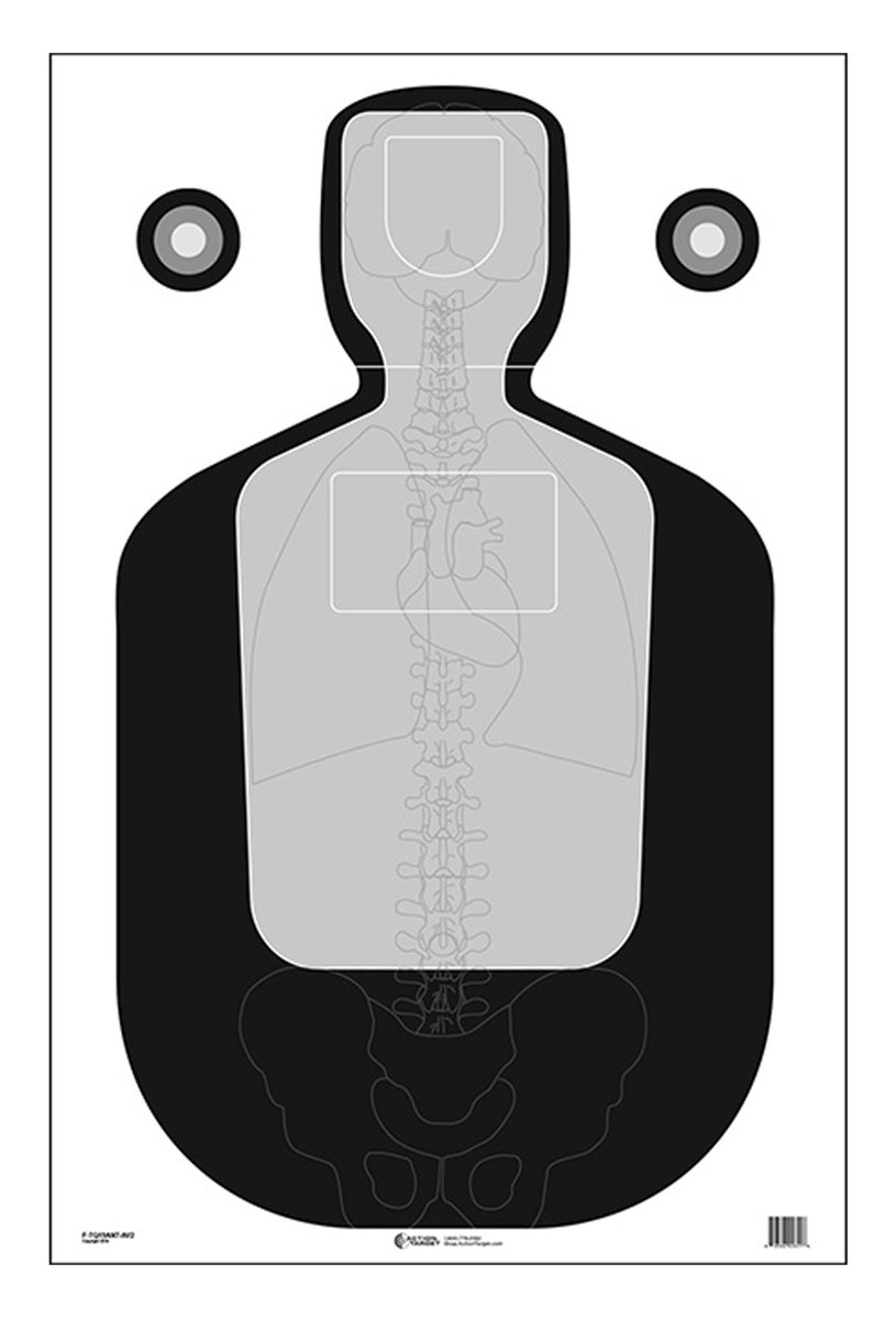 Action Target FTQ19ANTAV2100 Qualification Silhouette/Vitals Paper Hanging
