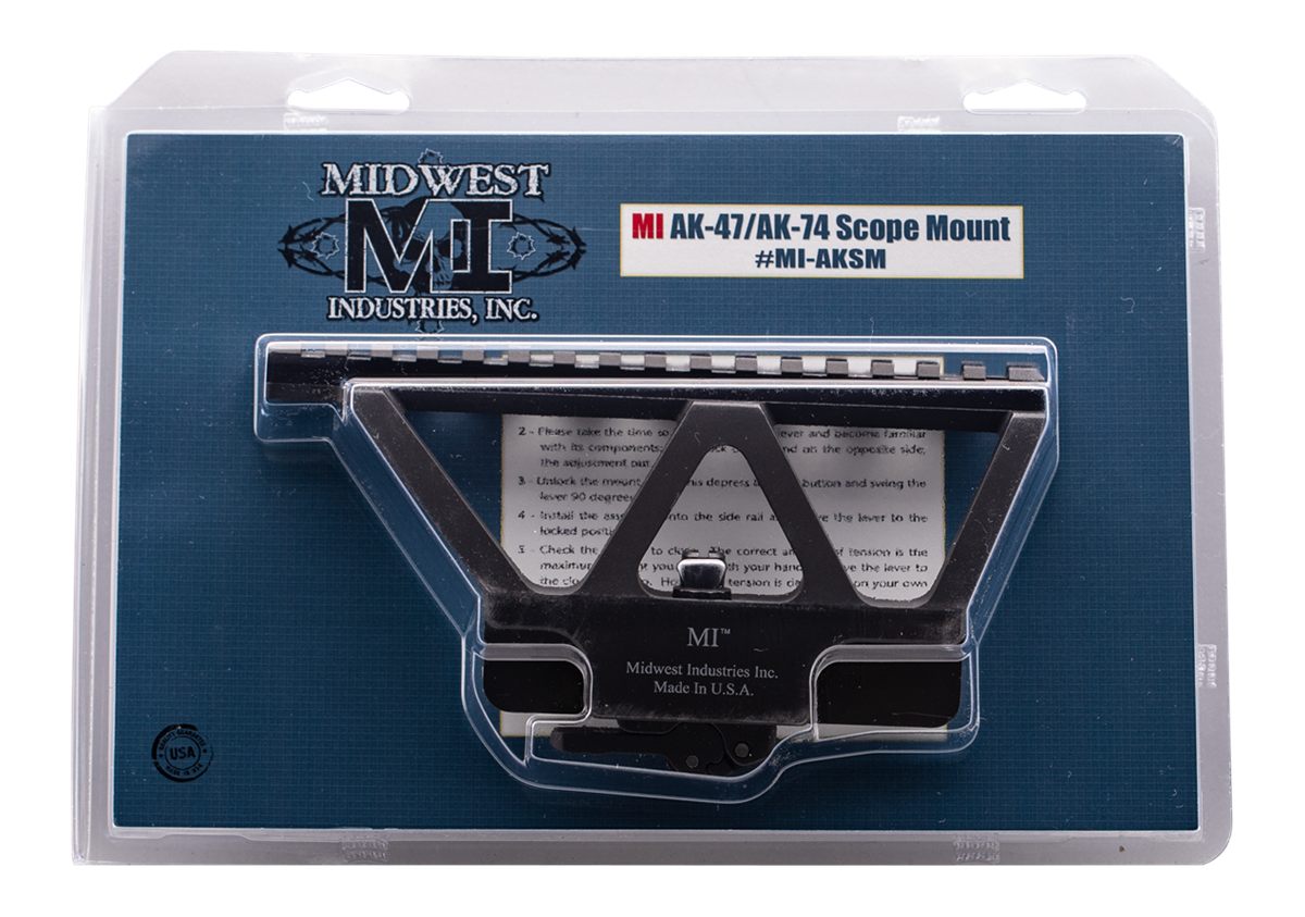 Midwest Industries Miaksm AK Side Railed Scope Mount Black Hardcoat Anodize