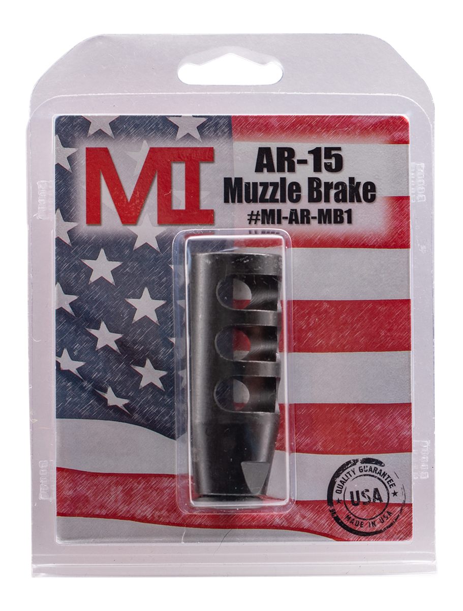 Midwest Industries MIARMB1 Muzzle Brake Black Phosphate Steel with 1/2in-28