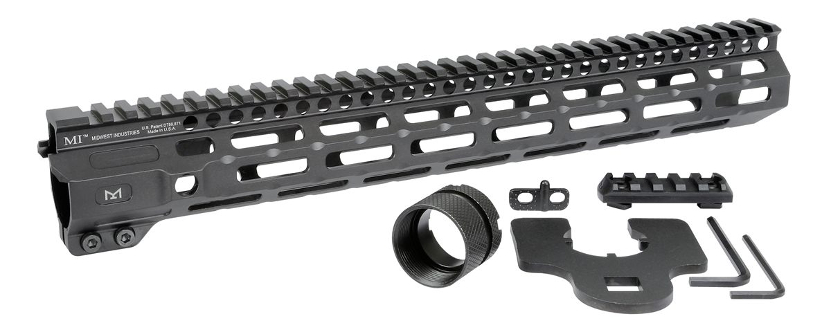 Midwest Industries MICRM14 M-Series AR-15 6061 Aluminum Black Hard Coat Ano