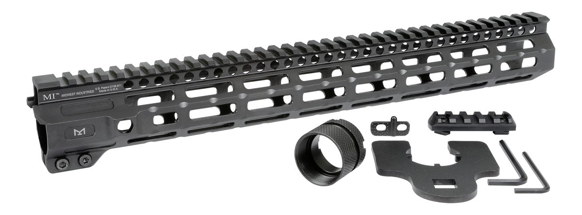 Midwest Industries MICRM15 M-Series AR-15 6061 Aluminum Black Hard Coat Ano