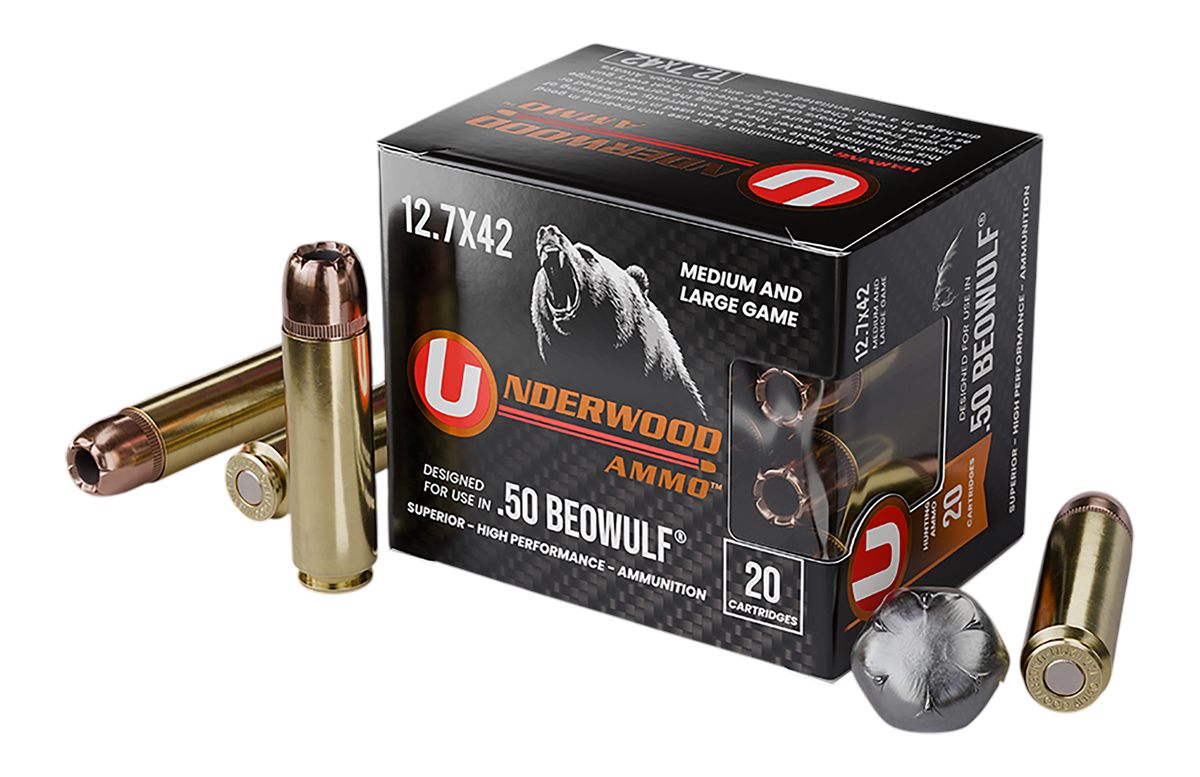 Underwood Ammo Hunting Self Defense Handgun Ammunition 50 Beowulf(12.7x42)