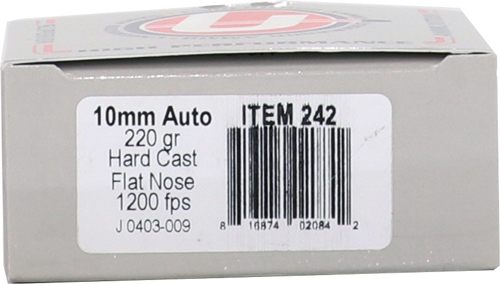 Underwood Ammo Hard Cast Flat Nose Handgun Ammunition 10mm Auto 220gr FN 12 view 3