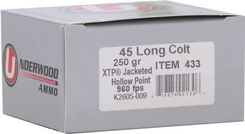 Underwood Ammo 433 XTP 45 Colt 250gr Jacketed Hollow Point 20 Per Box/10 Ca view 3