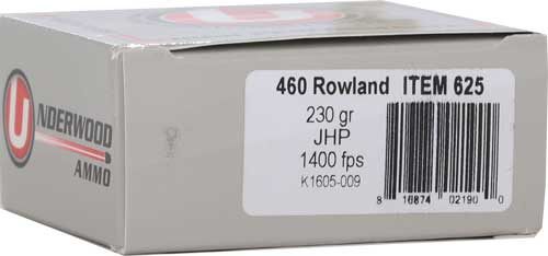 Underwood Ammo 625 ASP 460 Rowland 230gr Jacketed Hollow Point 20 Per Box/1 view 3
