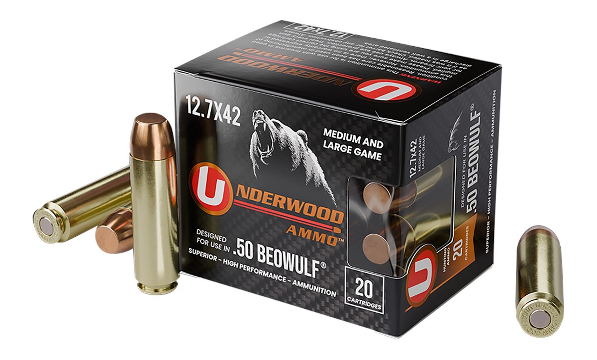 Underwood Ammo 557 50 Beowulf 350gr Full Metal Jacket Flat Nose 20 Per Box/