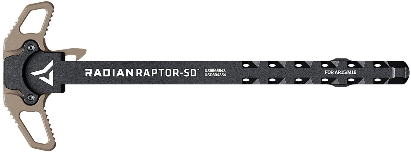 Radian Weapons R0066 Raptor SD Ambi Charging Handle, FDE, Gas Ported Shaft