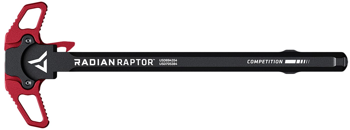 Radian Weapons R0232 Raptor Competition Ambi Charging Handle, Red, Fits Mil