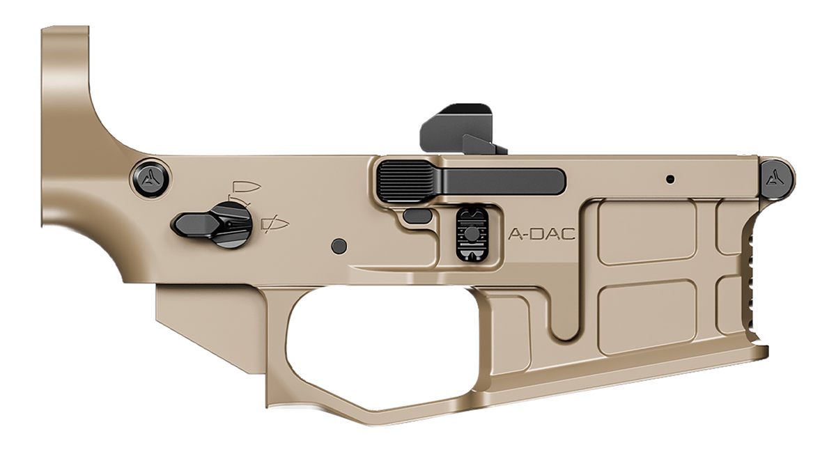 Radian Weapons R0390 A-DAC 15 Lower Receiver FDE, Fully Ambi Controls, Talon 45/90 Safety, Ext. Bolt Catch, Left-Side Mag Release, Right-Side Bolt Release, Enhanced Takedown Pins