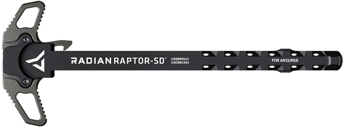 Radian Weapons R0561 Raptor SD Ambi Charging Handle, Gray, Gas Ported Shaft