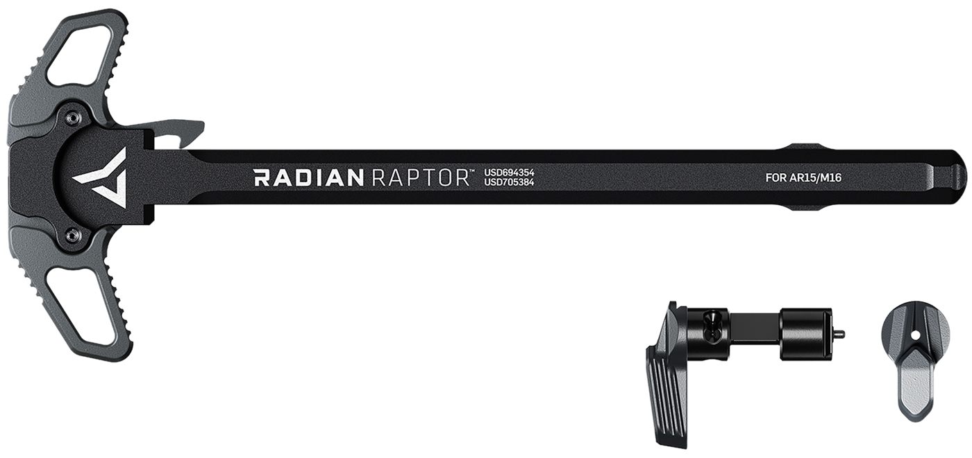 Radian Weapons R0664 Raptor Charging Handle 45/90 Talon Safety, Gray, Ambi