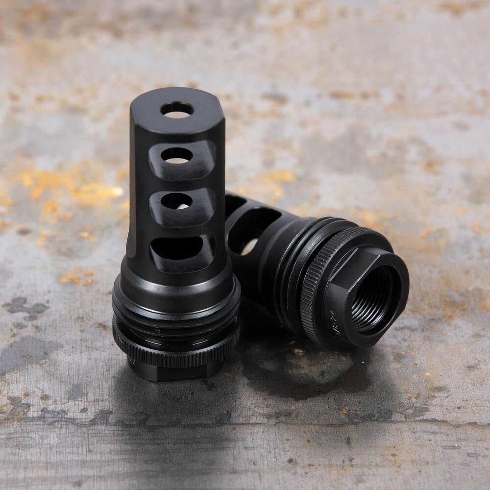 Silencerco AC1557 ASR Muzzle Brake Black Steel with 5/8in-32 tpi Threads fo view 2