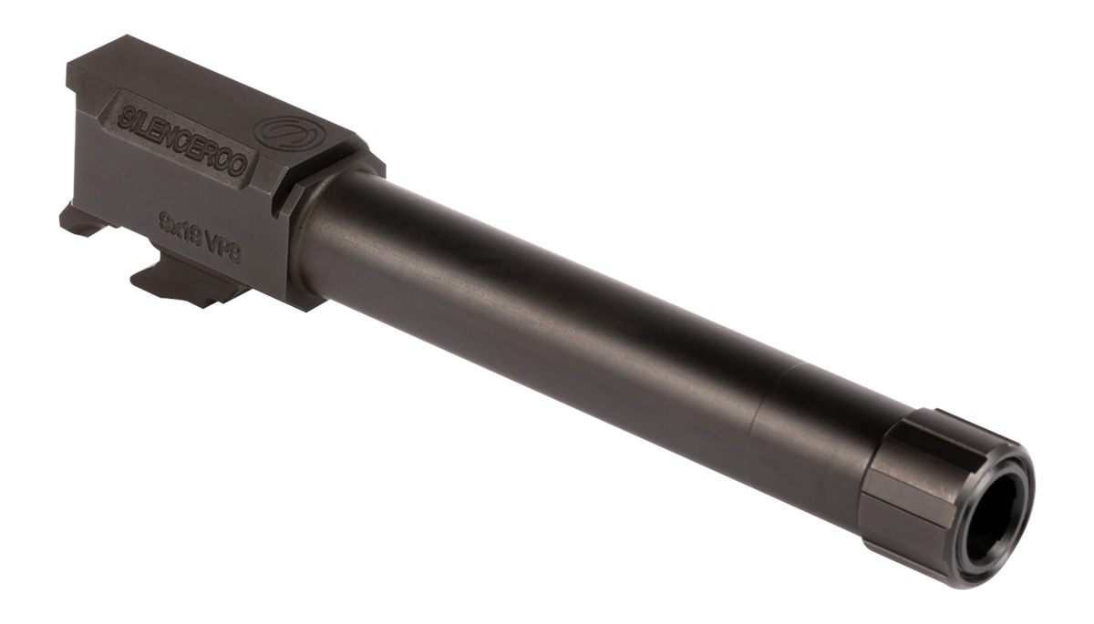 SilencerCo AC1549 HK 9mm Luger 4.50in Threaded Black Nitride Stainless Stee
