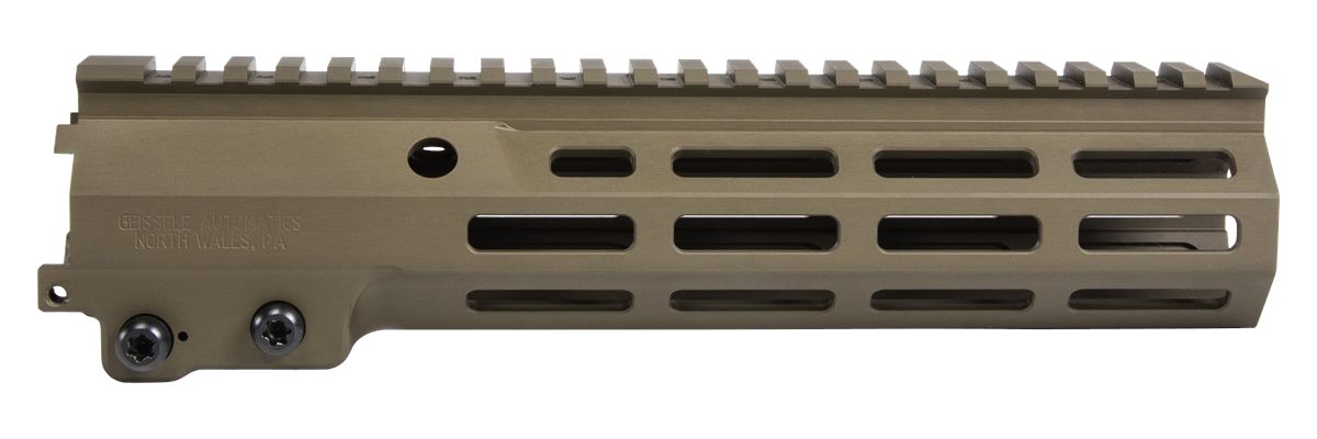 Geissele Automatics 05651S Super Modular Rail MK16 9.50" M-LOK, Desert Dirt Aluminum for AR Platform, Barrel Nut Included