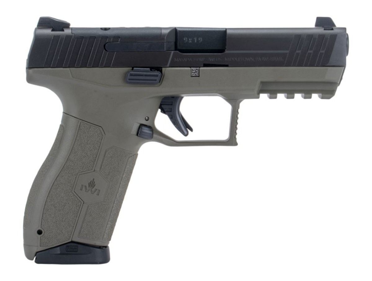 IWI Israel Weapon Masada 9MM 4.1in 3-DOT Optics Ready 2-10RD MAG OD GRN