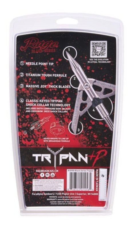 Feradyne Rage Black Series Trypan Broadheads 1.75in 3/ct view 4