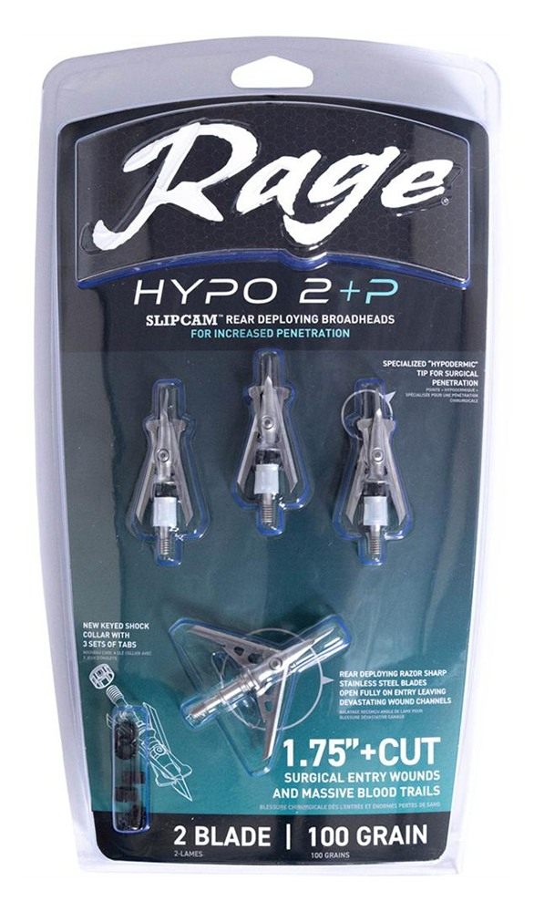 Feradyne Outdoors Rage R60005 Hypo 2 Stainless Steel Blades 100gr +P 4 Pack view 2