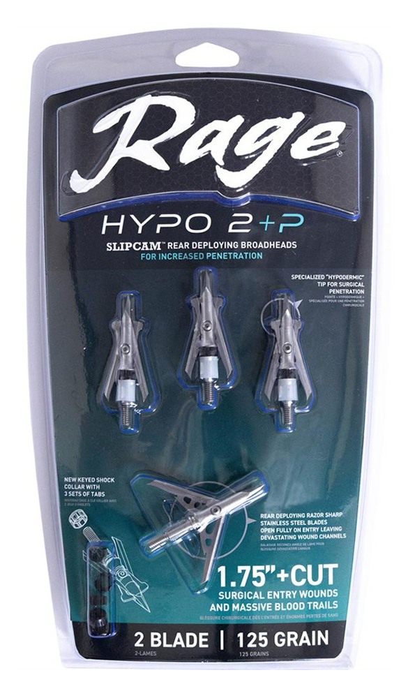 Feradyne Outdoors Rage R60006 Hypo 2 Stainless Steel Blades 125gr +P 4 Pack view 2