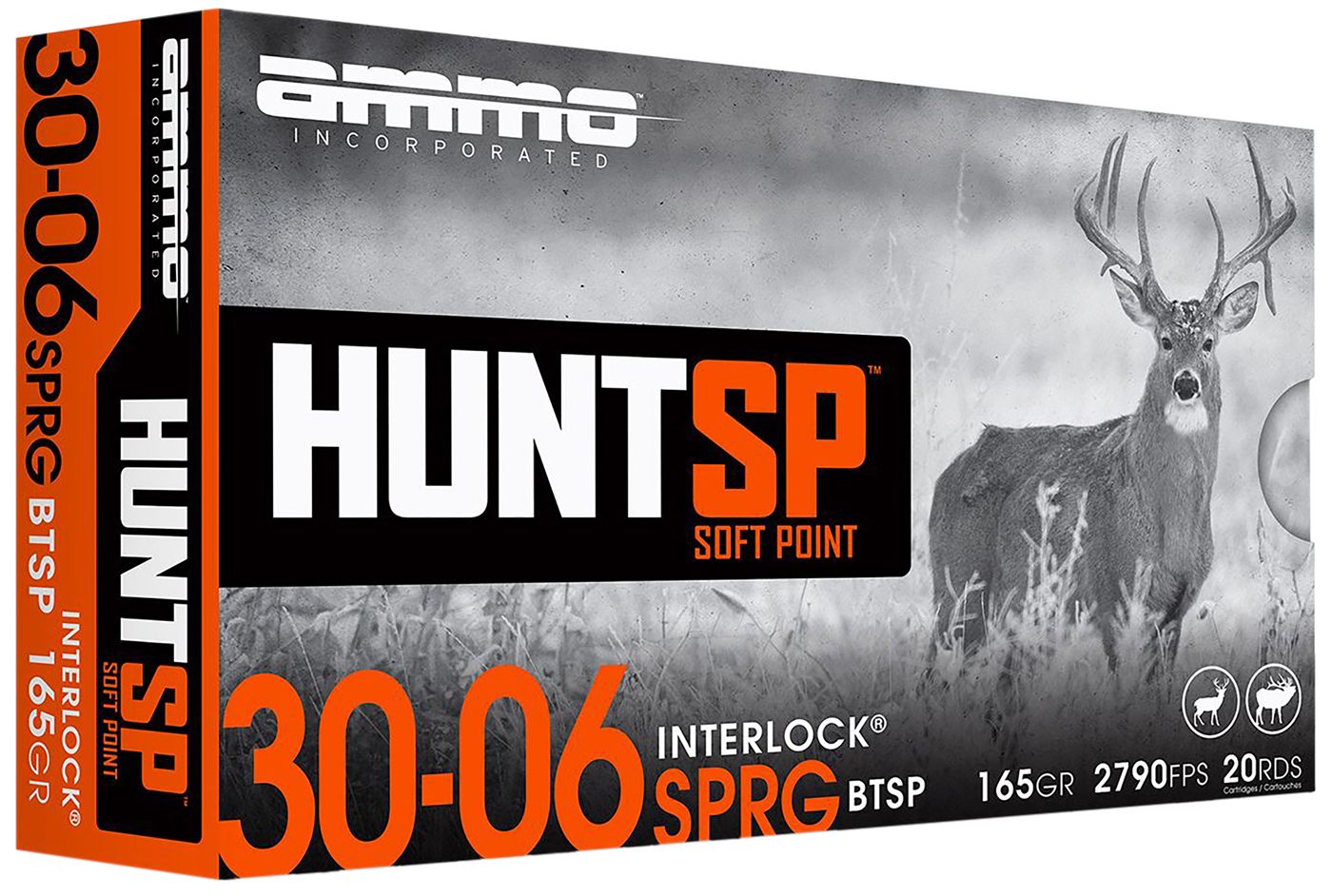 Ammo Incorporated 3006165SPA20 Hunt 30-06 Springfield 165gr Soft Point 20 P