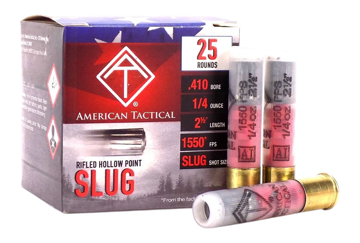 American Tactical ATI Shotshell 410 Gauge 2.50in 1/4oz Slug 25 Per Box/10 C