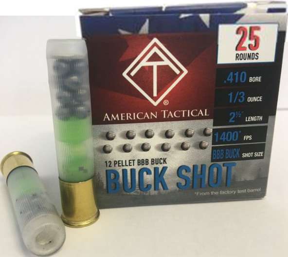 American Tactical ATI Buck Shot 410 2.5in 1/3OZ BBB 1400FPS 250RD Case LOT