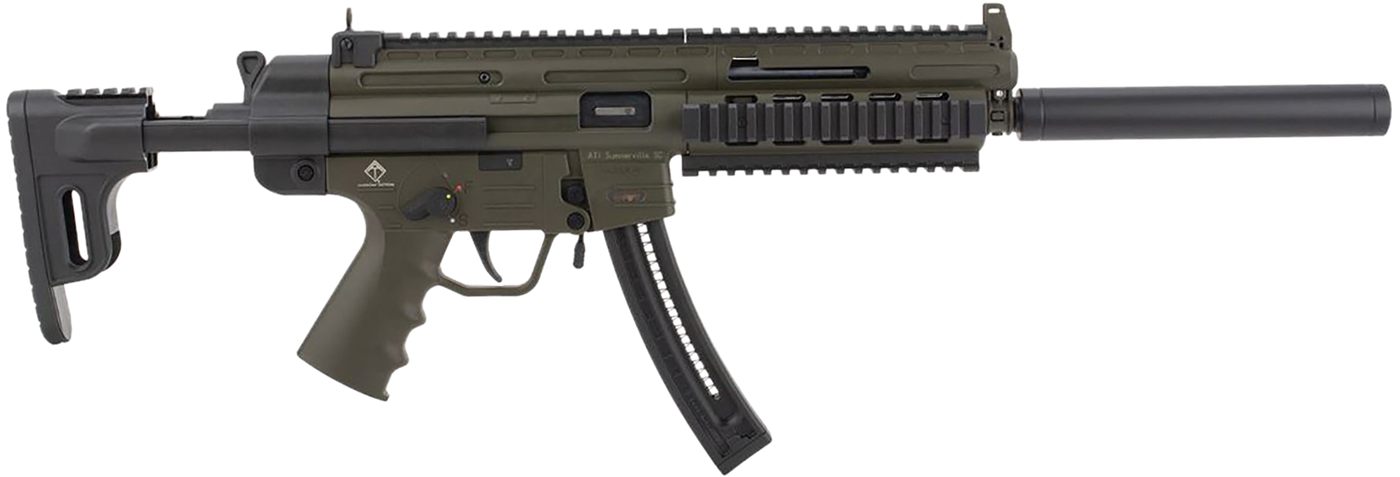 American Tactical GSG Full Size 22 LR 22+1 16.25in Black Green Polymer Rece