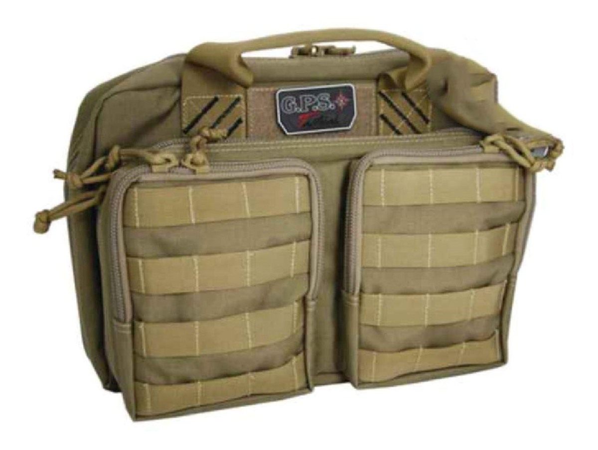 GPS Tactical Quad + 2 Pistol Range Bag | Tan | 6 Handguns Capacity | Durabl view 2