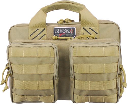 GPS Tactical Quad + 2 Pistol Range Bag | Tan | 6 Handguns Capacity | Durabl view 3
