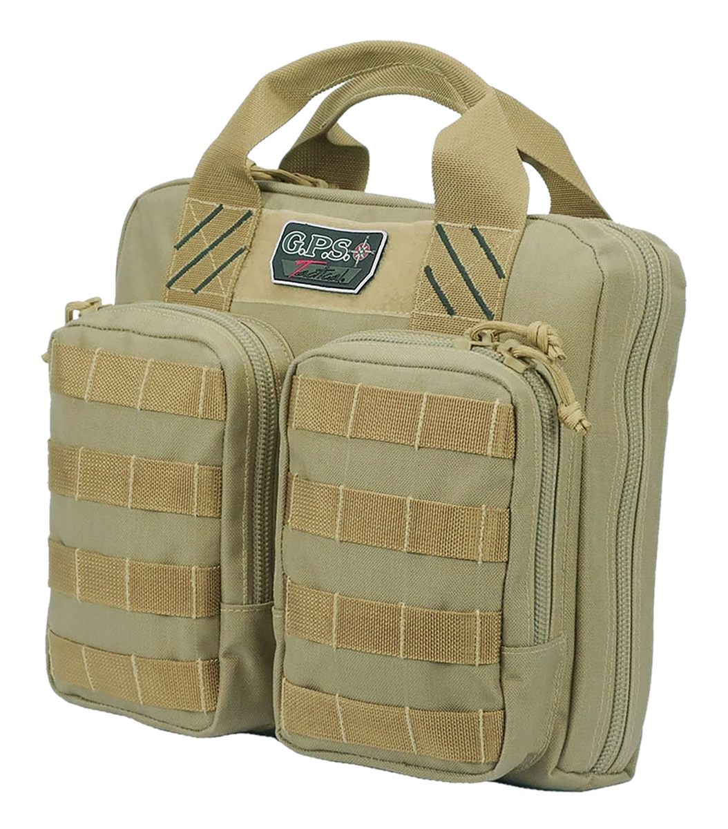 GPS Tactical Double Plus 2 Pistol Case, Tan 12X12X12