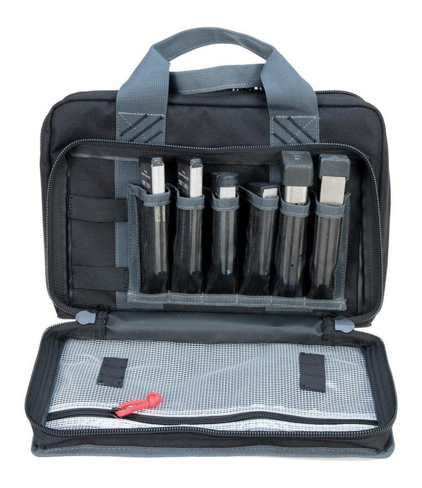 GPS Quad Pistol Range Bag with Mag Storage Dump Cups | Tan | 4 Handguns Cap view 4